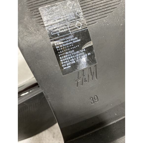 H&M Black Patent Penny Loafers Classic Career Casual Low Heels EU 39 / US 8M - Picture 9 of 12